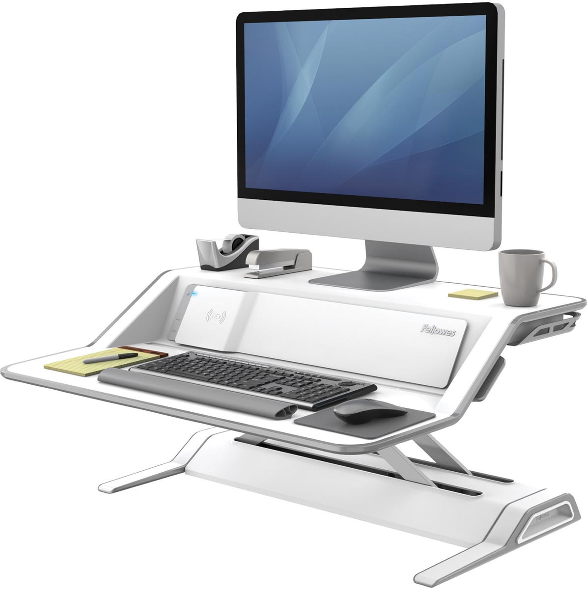 Fellowes Lotus DX zit-sta werkplatform, wit
