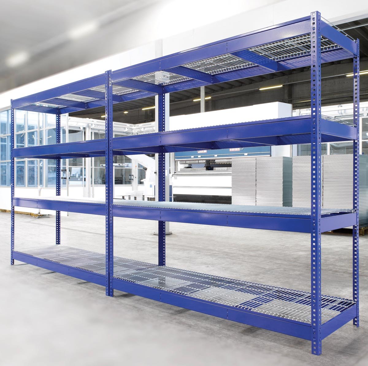 Avasco rek Industrie, ft 180 x 180 x 60 cm, 4 legborden, uit metaal Avasco rek Industrie, ft 180 x 180 x 60 cm, 4 legborden, uit metaal
