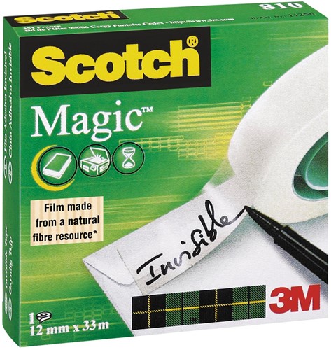 Scotch plakband Magic  Tape ft 12 mm x 33 m