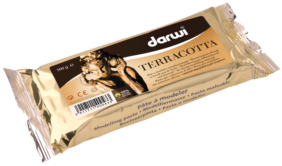 Darwi boetseerpasta Terracotta, pak van 500 g afbeelding