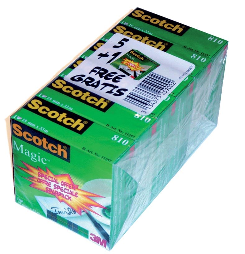Scotch plakband Magic Tape ft 19 mm x 33 m, pak van 6 rollen afbeelding