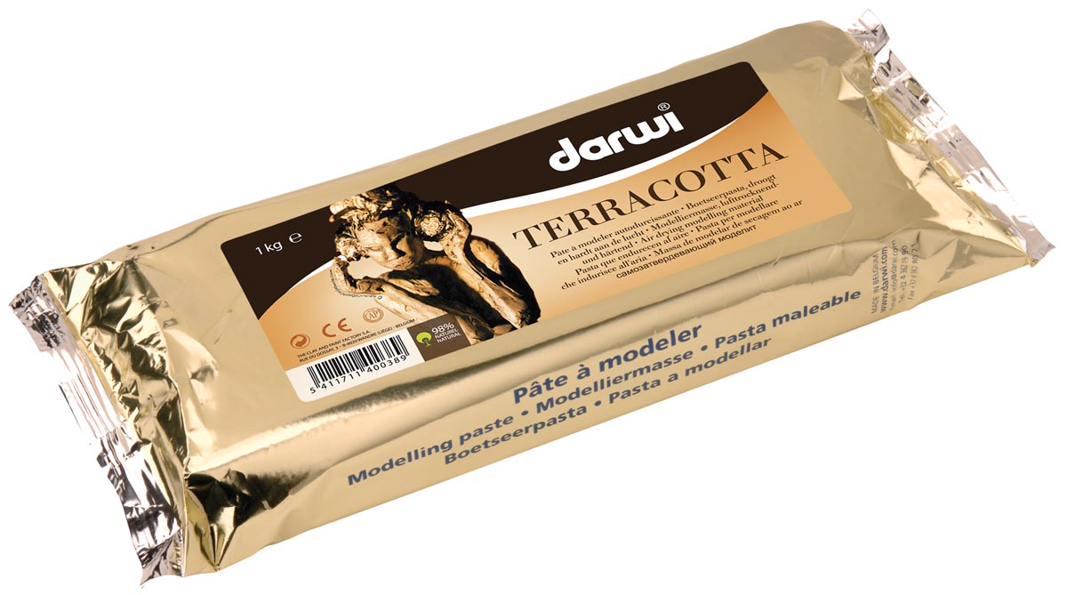 Darwi boetseerpasta Terracotta, pak van 1 kg afbeelding