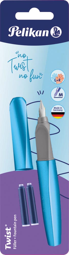 Pelikan Twist vulpen, op blister, lichtblauw afbeelding