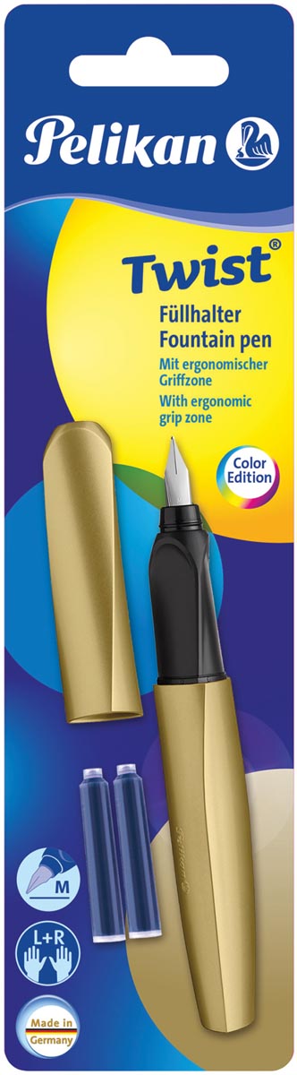Pelikan vulpen Twist, op blister, pure gold
