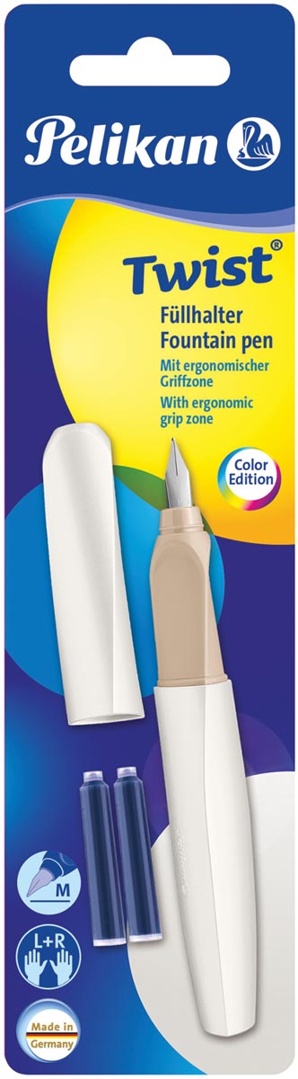 Pelikan vulpen Twist, op blister, white pearl