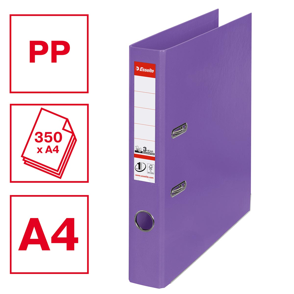 Esselte ordner Power N°1 violet, rug van 5 cm afbeelding