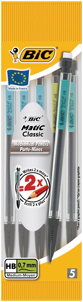 Bic vulpotlood BicMatic Classic blister van 5 stuks afbeelding