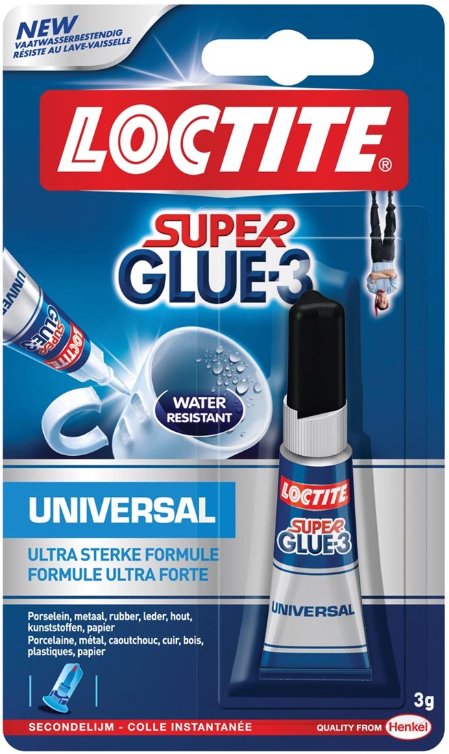 Loctite secondelijm Super Glue Universal, op blister bij VindiQ Office