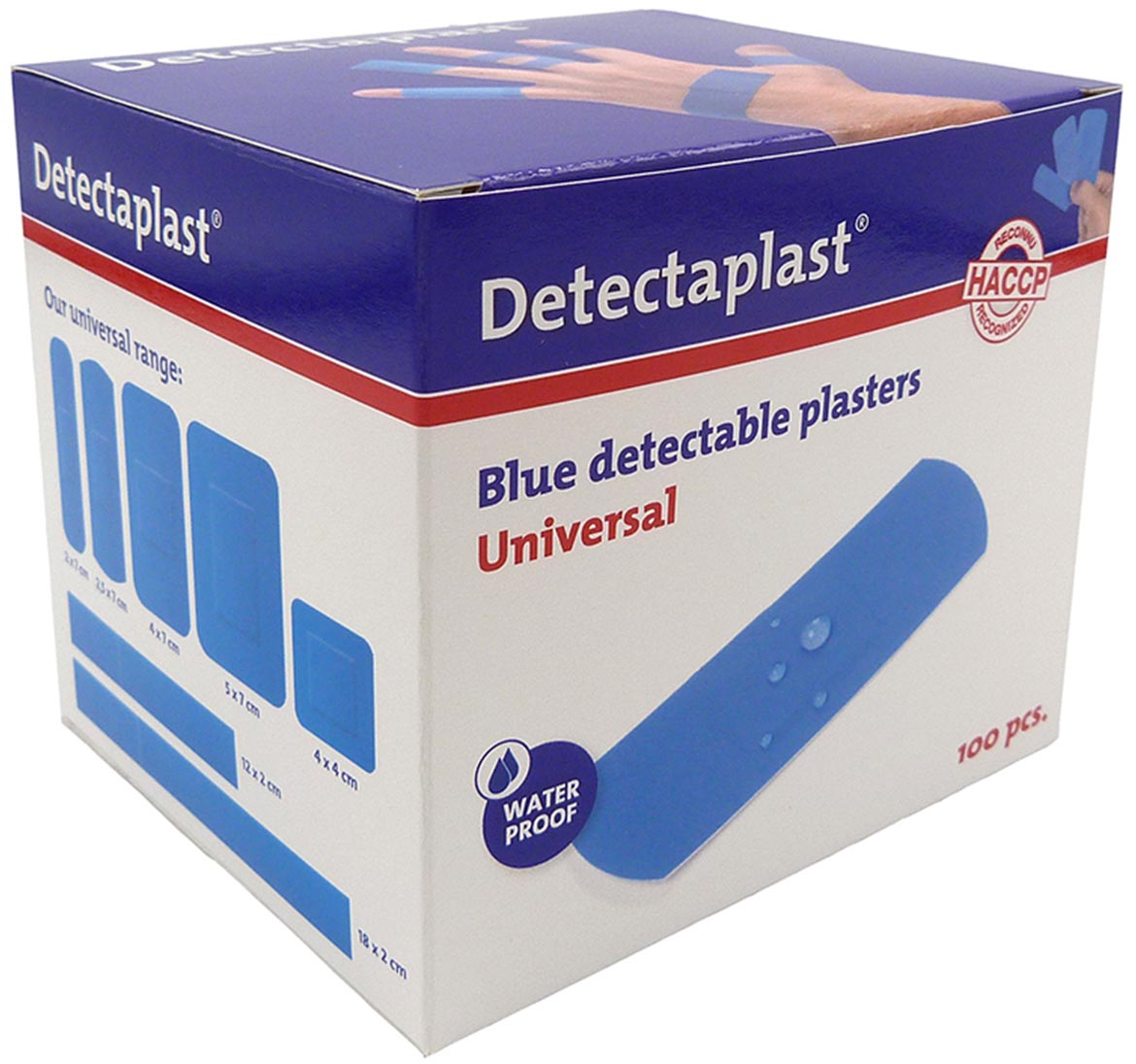 Detectaplast Universal pleister, ft 19 x 72 mm, pak van 100 stuks Detectaplast Universal pleister, ft 19 x 72 mm, pak van 100 stuks