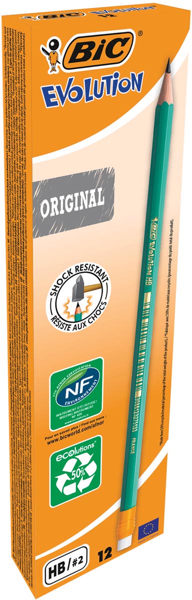 Conté potlood ECOlutions Evolution met gum, doos van 12 stuks