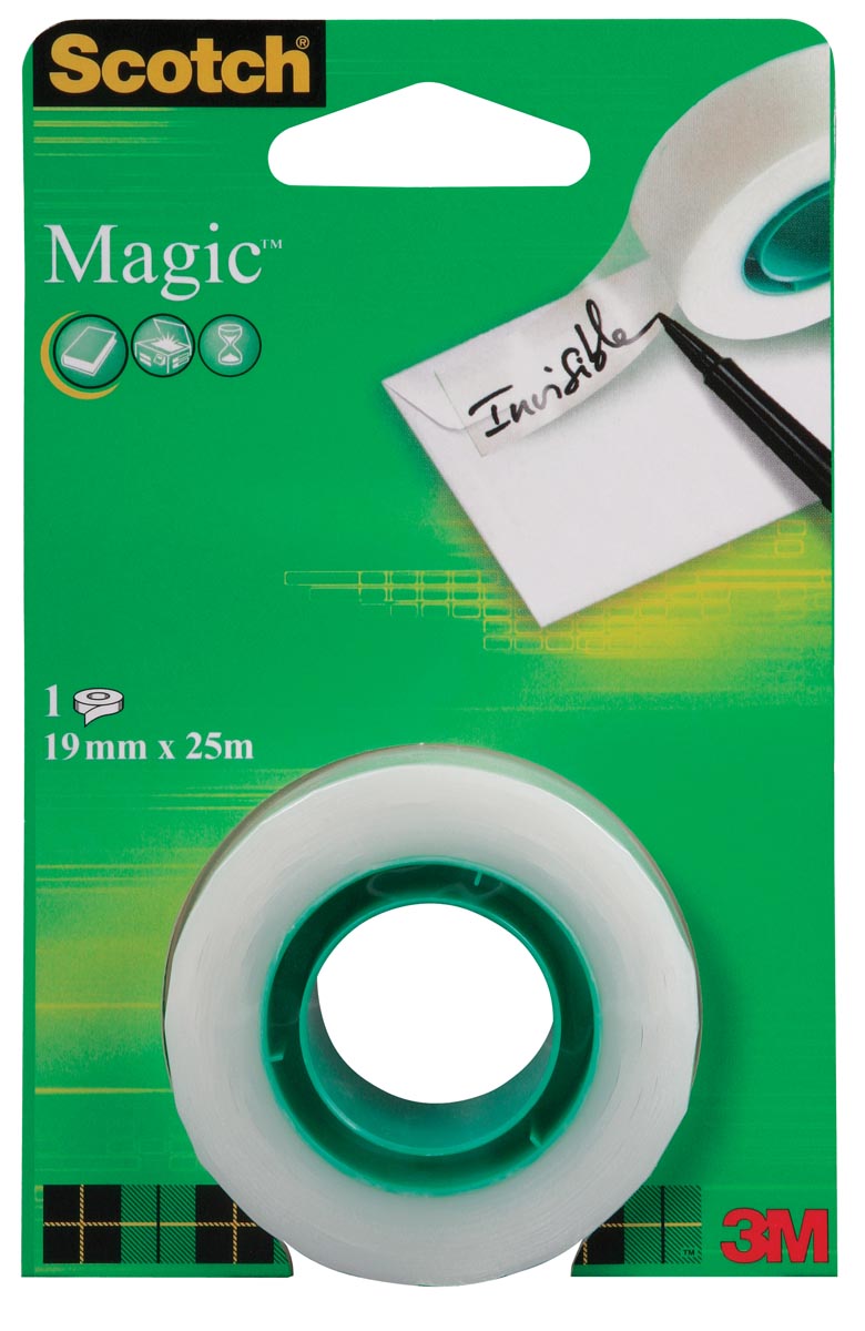 Scotch plakband Magic Tape ft 19 mm x 25 m, blister met 1 rolletje afbeelding