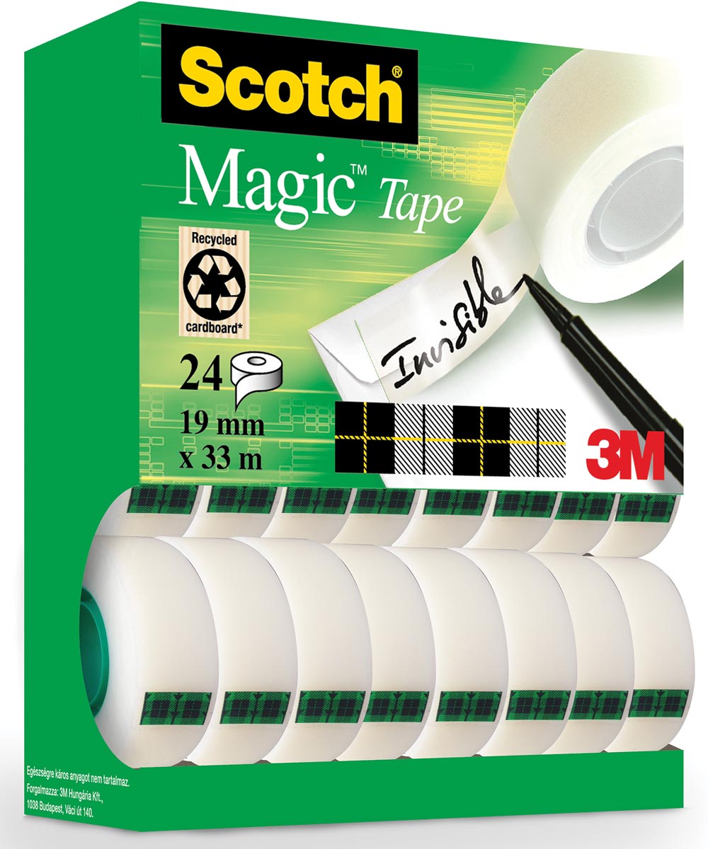 Scotch Magic Tape plakband ft 19 mm x 33 m, value pack met 24 rollen Scotch Magic Tape plakband ft 19 mm x 33 m, value pack met 24 rollen