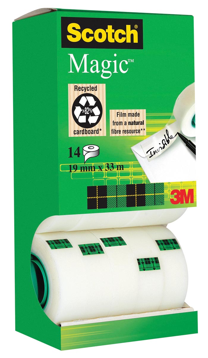 Scotch plakband Scotch Magic Tape, value pack 12 + 2 rollen gratis Scotch plakband Scotch Magic Tape, value pack 12 + 2 rollen gratis