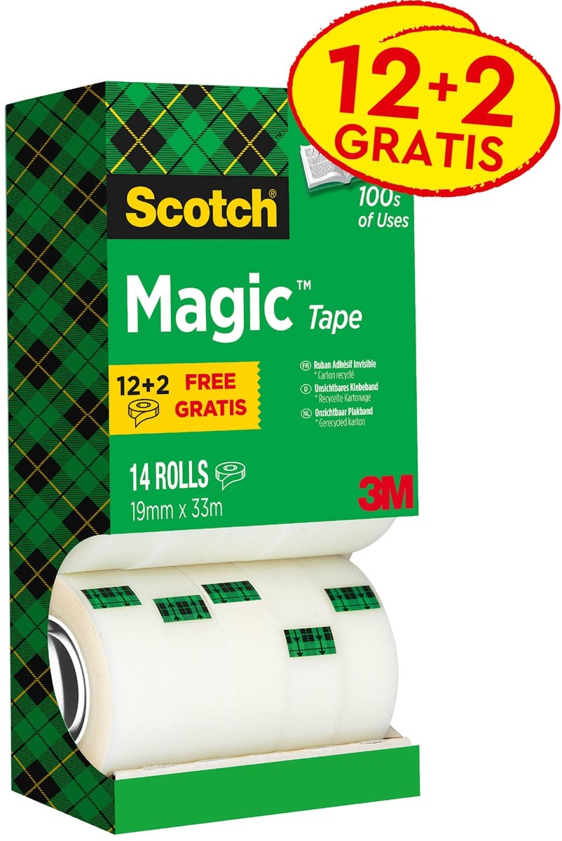 Scotch plakband Scotch Magic Tape, value pack 12 + 2 rollen gratis afbeelding