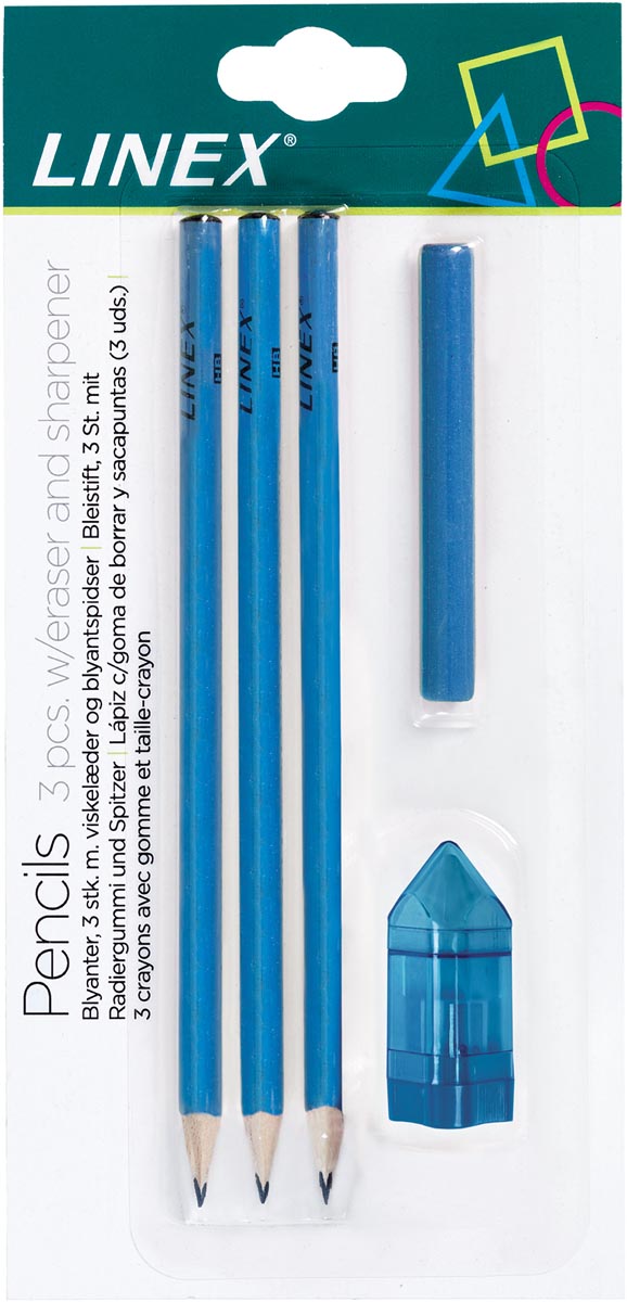 Linex schoolset potloden, blauw Linex schoolset potloden, blauw