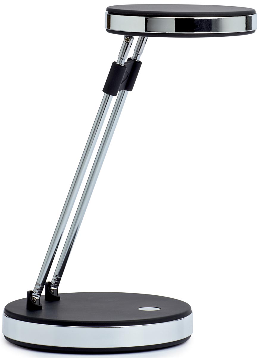 MAULpuck bureaulamp, LED, op voet, verschuifbaar in hoogte, daglicht wit licht, zwart afbeelding