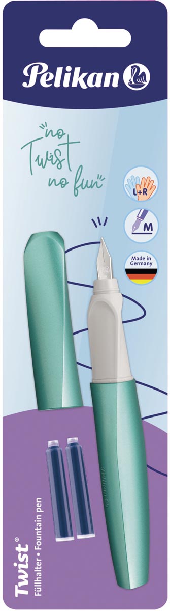 Pelikan vulpen Twist, op blister, Cold Alaska (turkoois)