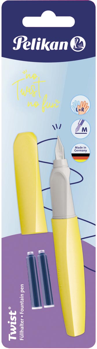 Pelikan Twist vulpen, op blister, geel (Bright Sunshine)