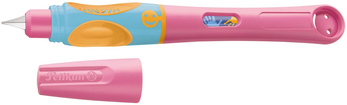 Pelikan Griffix vulpen, op blister, voor linkshandigen, roze - blauw