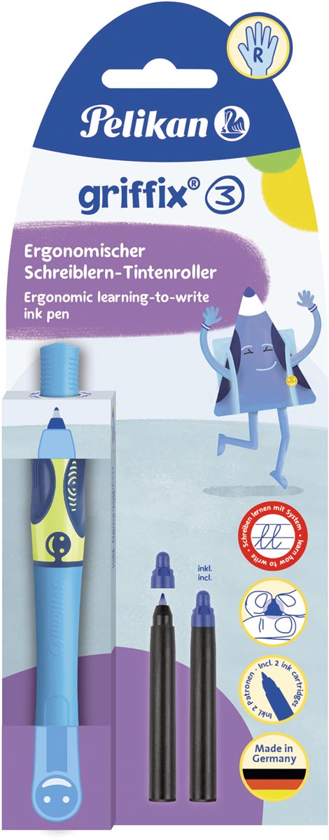 Pelikan Griffix roller, op blister, voor rechtshandigen, blauw - groen afbeelding