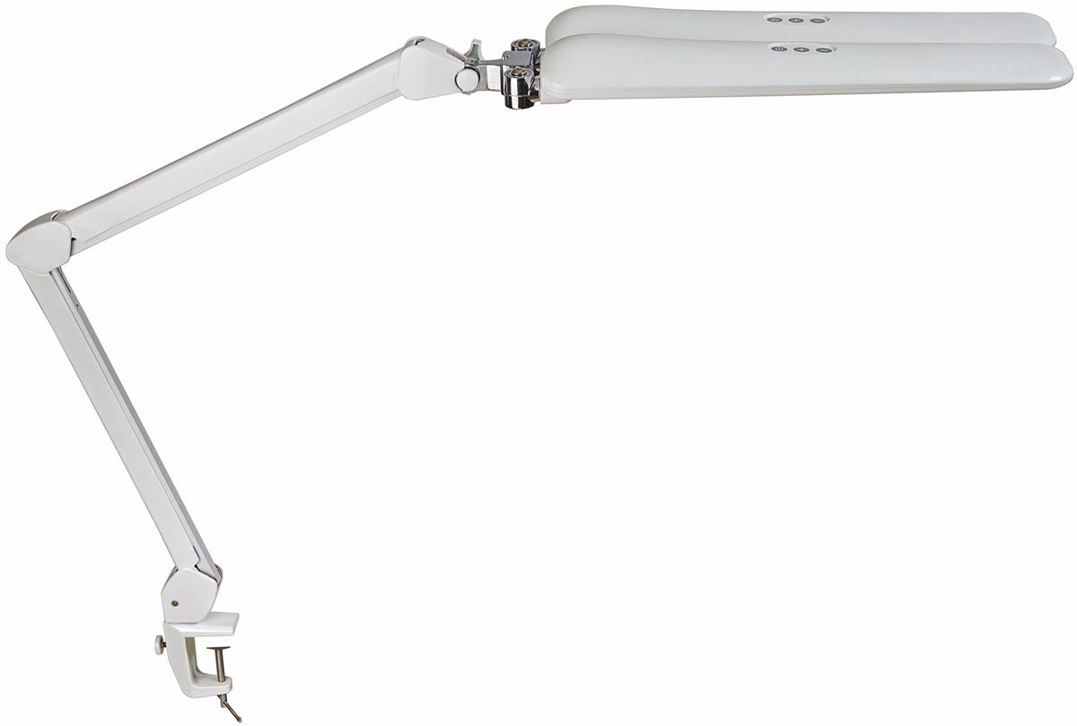 Maul werkpleklamp Craft Duo, bureaulamp met tafelklem 6.3cm, daglicht, dimbaar, lamp is 2x 45x8cm, w Maul werkpleklamp Craft Duo, bureaulamp met tafelklem 6.3cm, daglicht, dimbaar, lamp is 2x 45x8cm, w
