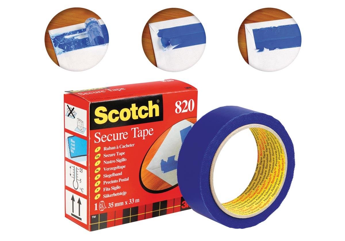 Scotch plakband Secure Tape blauw