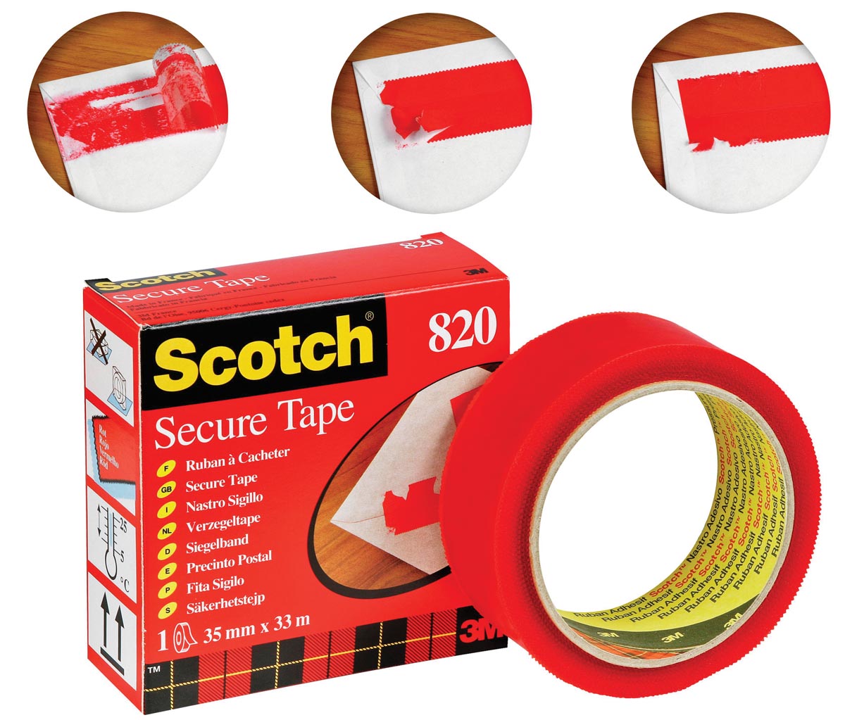 Scotch plakband Secure Tape rood