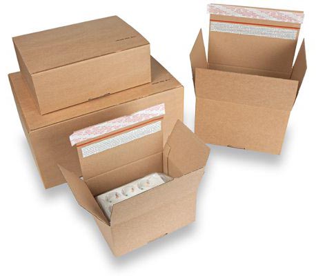 Verzenddoos, boekwikkel met plakstrip, bruin, ft 230 x 160 x 80 mm afbeelding