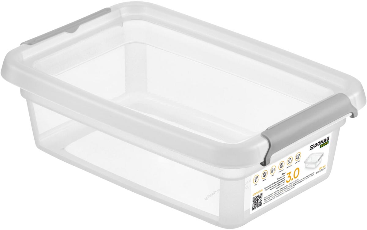 DONAU Home opbergdoos, 3 liter, transparant