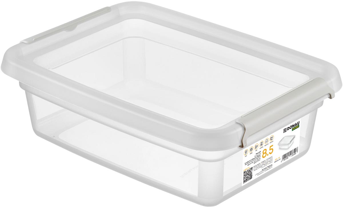 DONAU Home opbergdoos, 8,5 liter, transparant