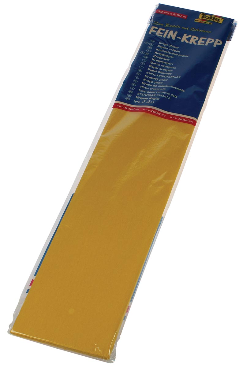 Folia crêpepapier, ft 250 x 50 cm, 32 gram, geel