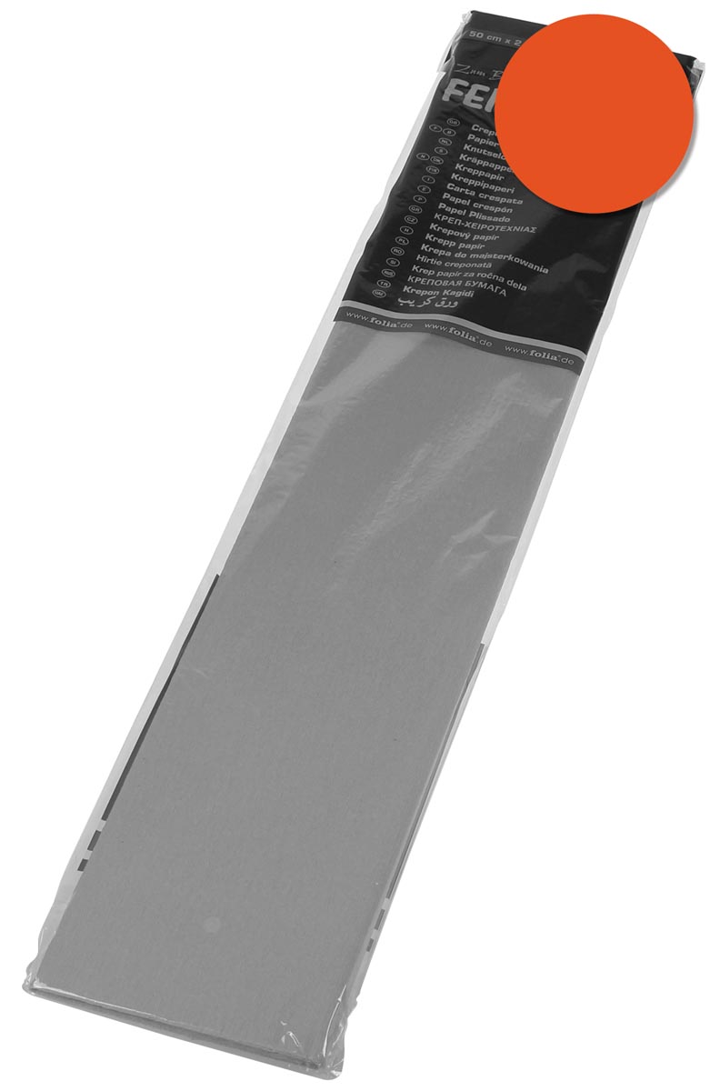 Folia crêpepapier, ft 250 x 50 cm, 32 gram, oranje