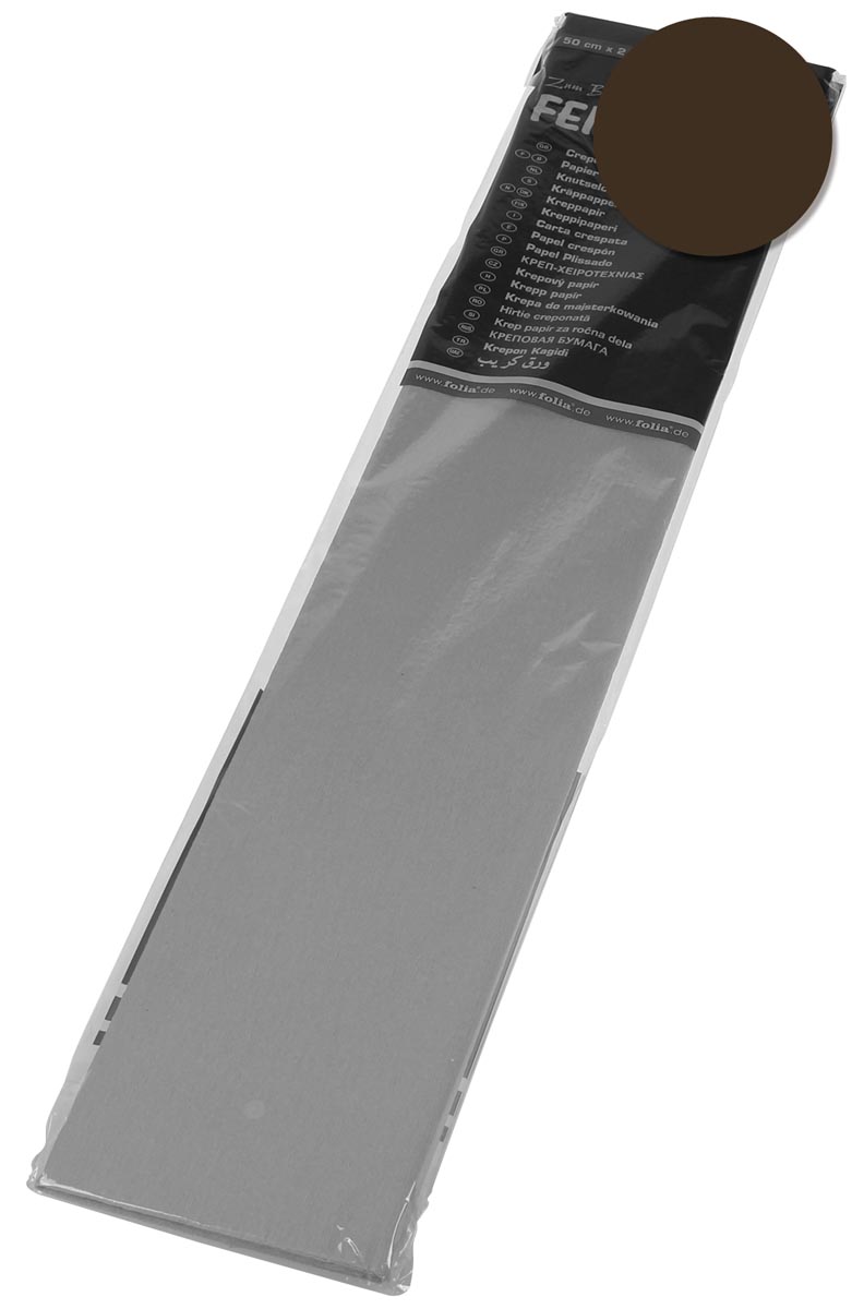 Folia crêpepapier, ft 250 x 50 cm, 32 gram, chocoladebruin