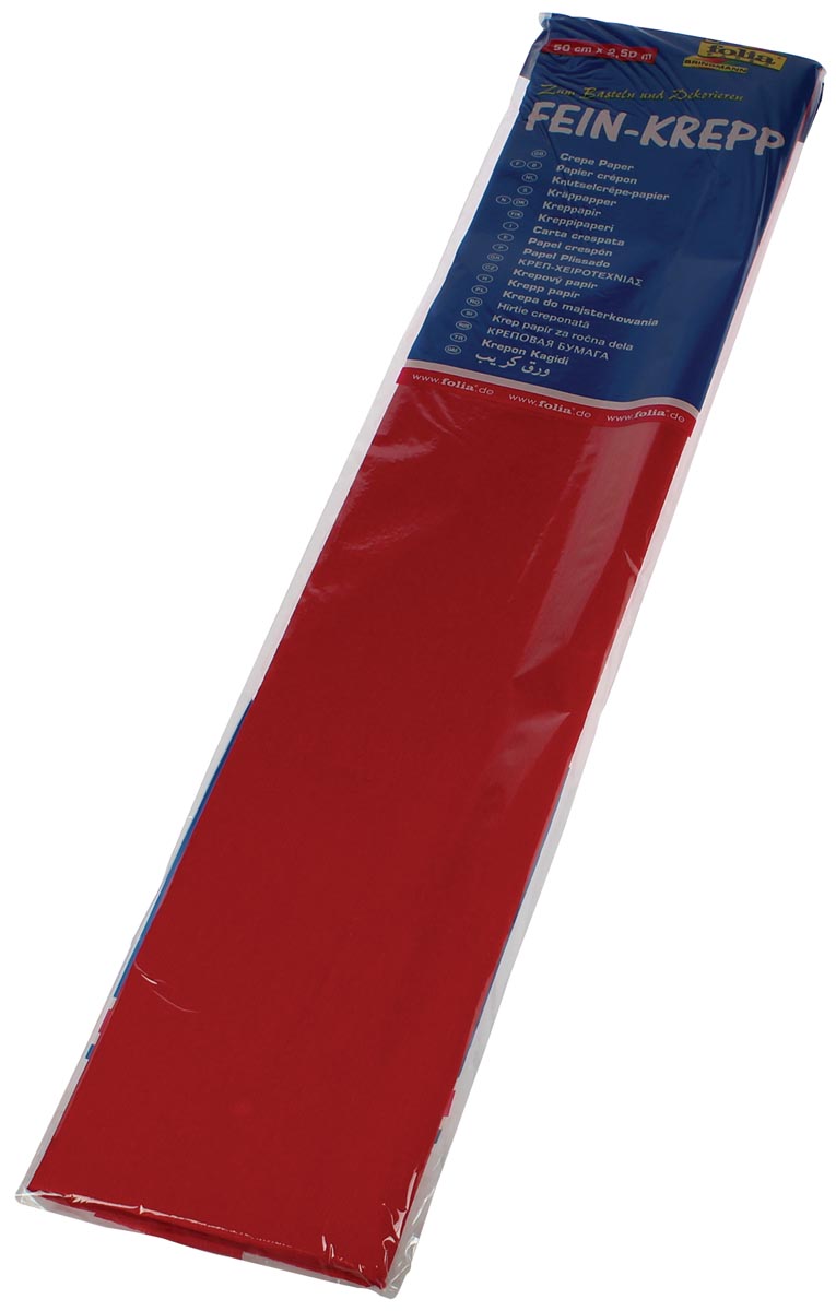 Folia crêpepapier, ft 250 x 50 cm, 32 gram, rood
