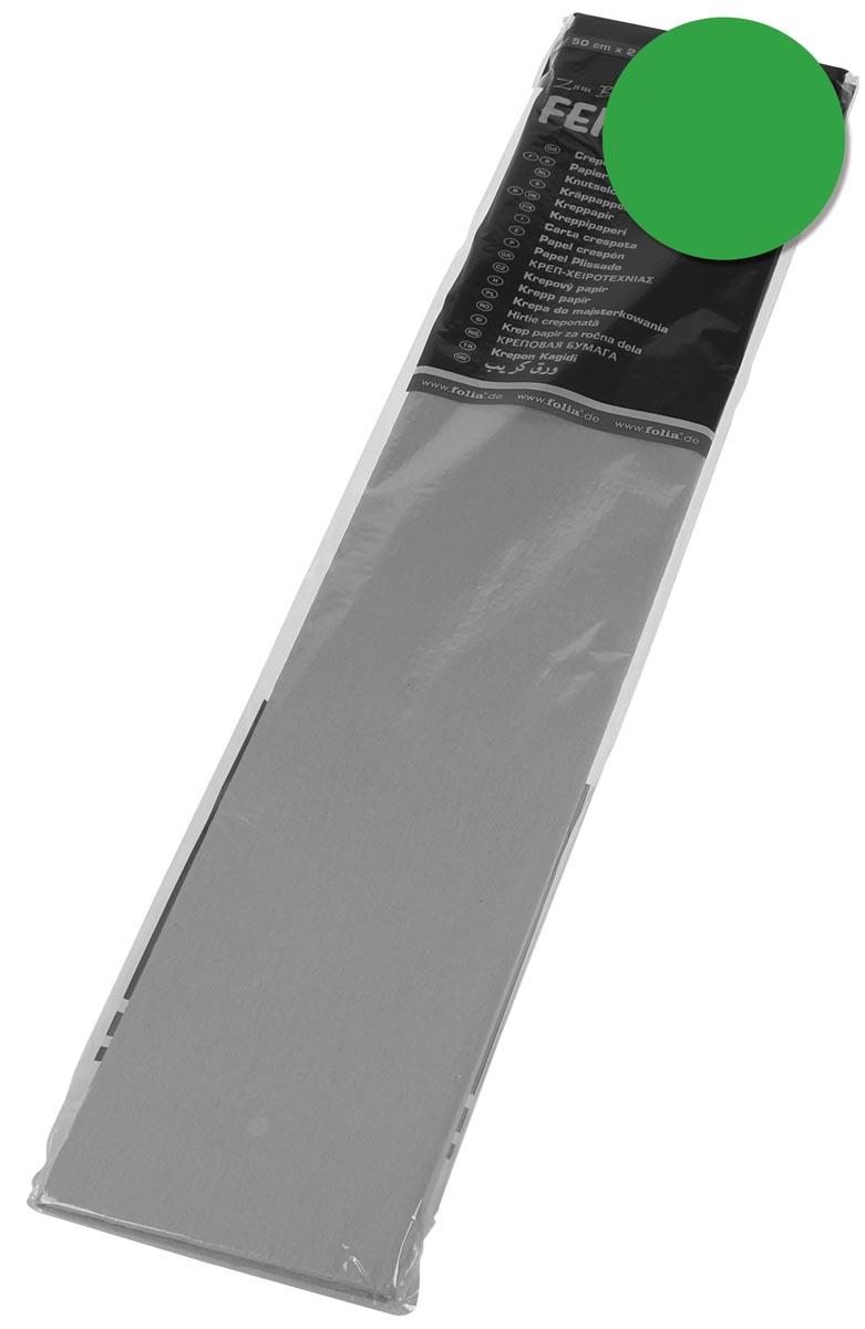 Folia crêpepapier, ft 250 x 50 cm, 32 gram, geelgroen
