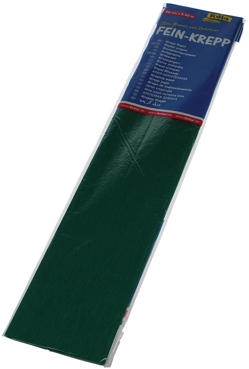 Folia crêpepapier, ft 250 x 50 cm, 32 gram, mosgroen