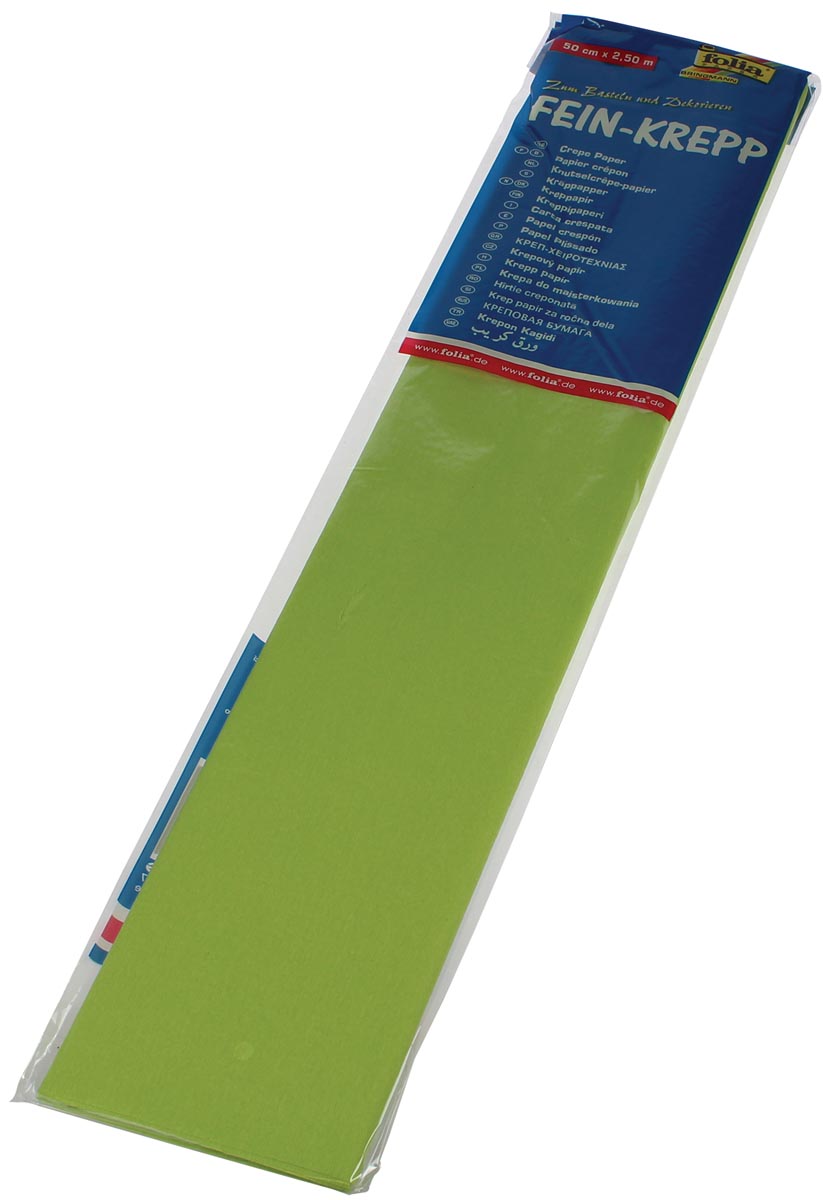 Folia crêpepapier, ft 250 x 50 cm, 32 gram, lichtgroen