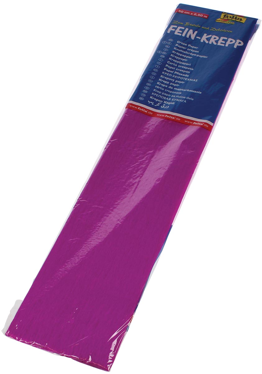 Folia crêpepapier, ft 250 x 50 cm, 32 gram, donkerroze
