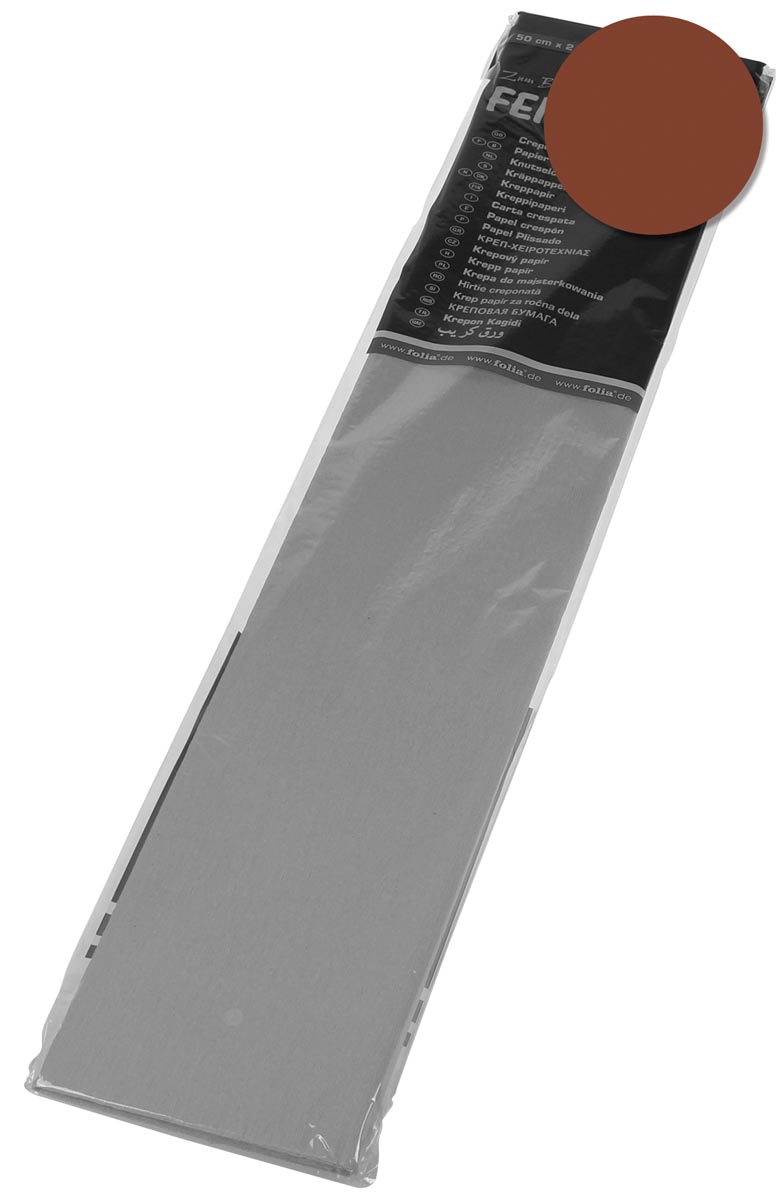 Folia crêpepapier, ft 250 x 50 cm, 32 gram, bruin