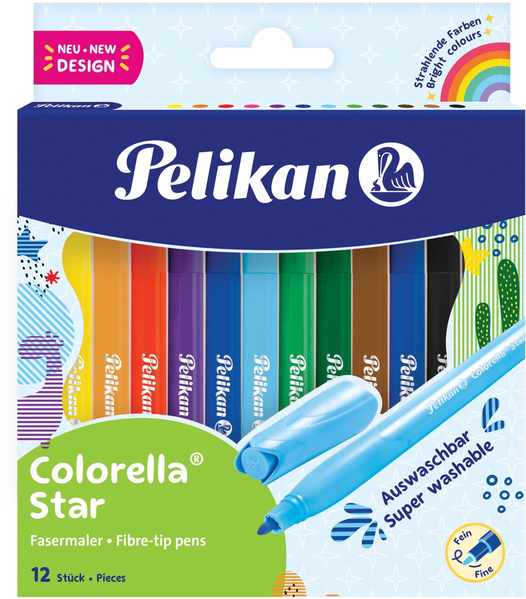 Pelikan Colorella Star viltstift, etui van 12 stuks Pelikan Colorella Star viltstift, etui van 12 stuks