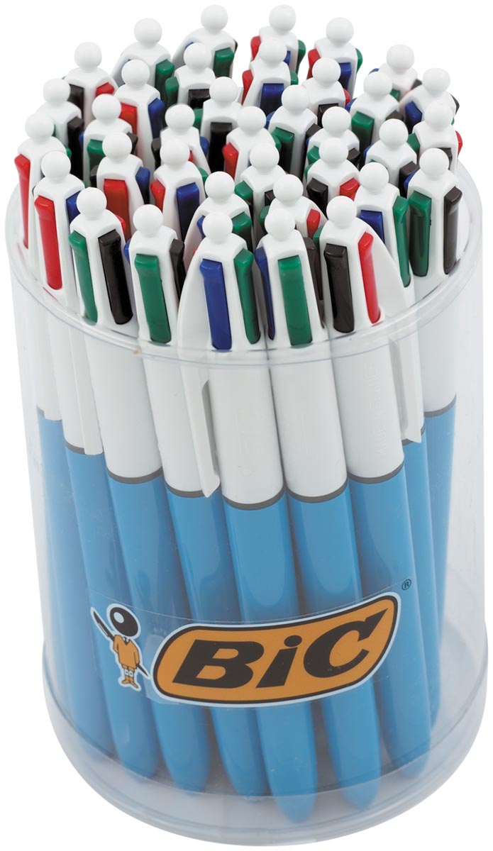 Bic 4 Colours Original, balpen, 0,32 mm, 4 klassieke inktkleuren, tubo van 36 stuks