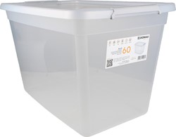 DONAU Home boîte de rangement, 60 litres, transparent