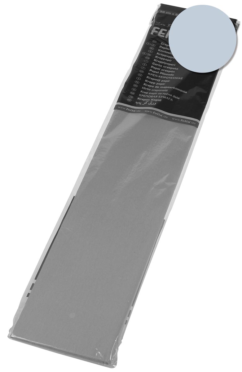 Folia crêpepapier, ft 250 x 50 cm, 32 gram, zilver