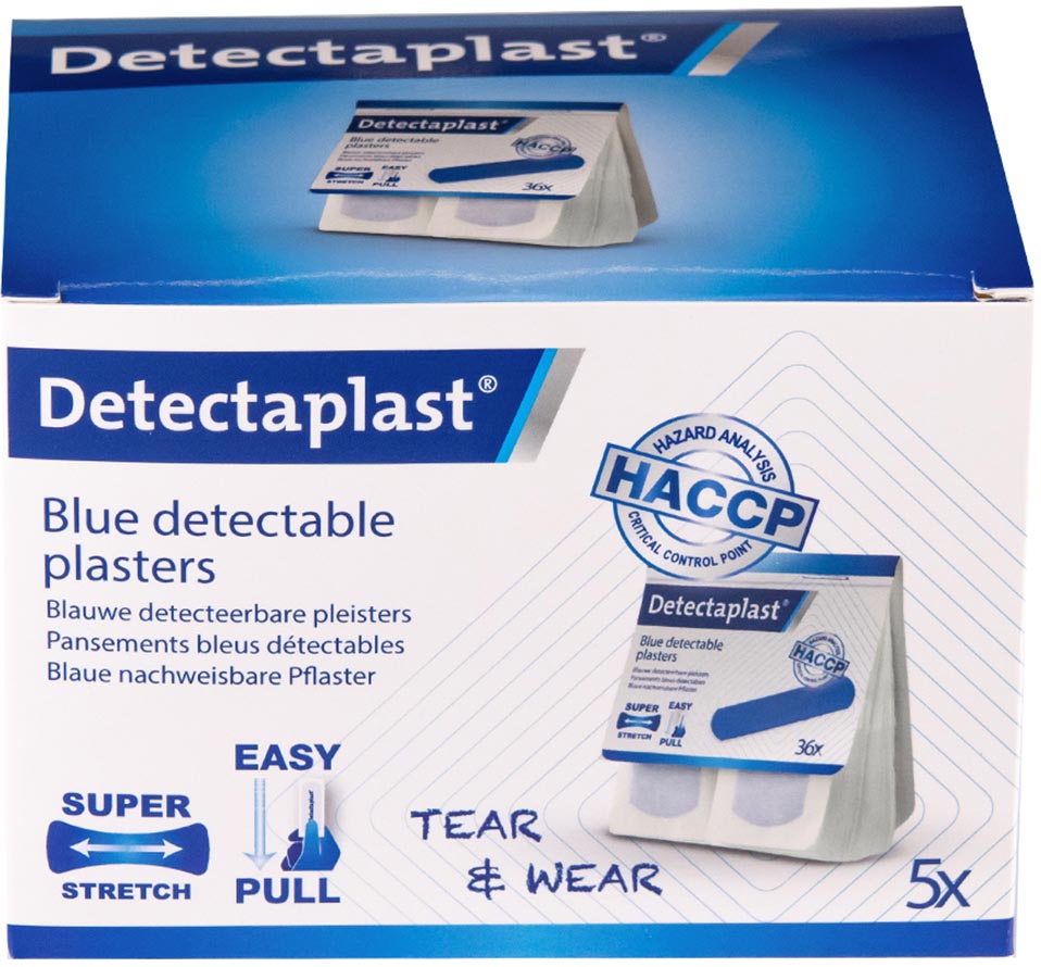 Detectaplast Tear & Wear Elastic Easy-Pull, ft 25 x 72 mm, 5 x 36 stuks afbeelding