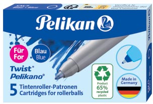 PELIKAN VULLING VOOR PELIKANO/TWIST, BLAUW, DOOS MET 5 STUKS afbeelding