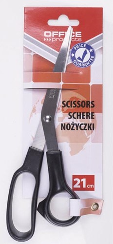 OFFICE products schaar, 21 cm, zwart, op blister