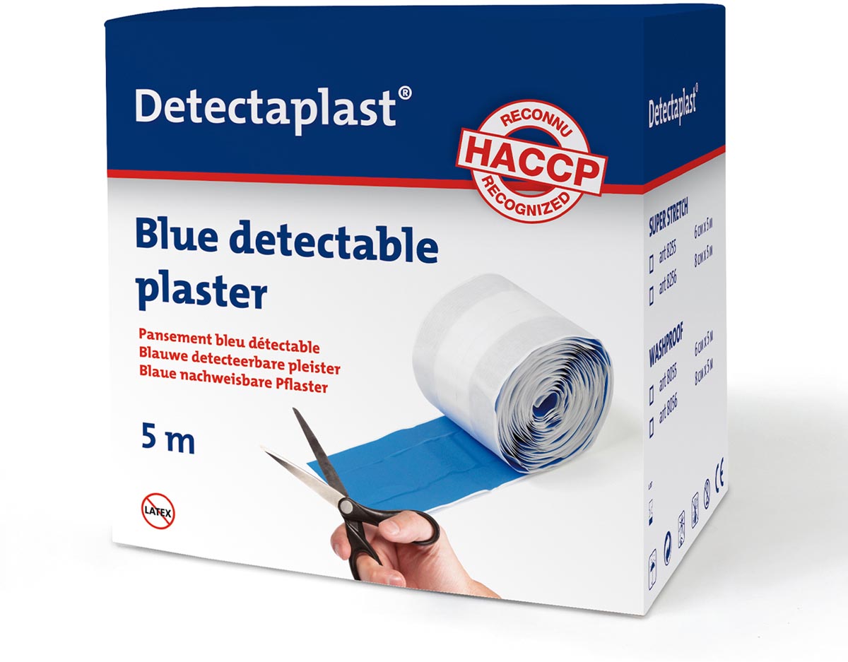 Detectaplast Elastic textielpleister, ft 6 cm x 5 m, op rol Detectaplast Elastic textielpleister, ft 6 cm x 5 m, op rol