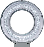 MAULviso Luminaire loupe, LED, sur pince 6,3cm, longeur de bras 2x31cm, objectif 144cm2, blanc-2