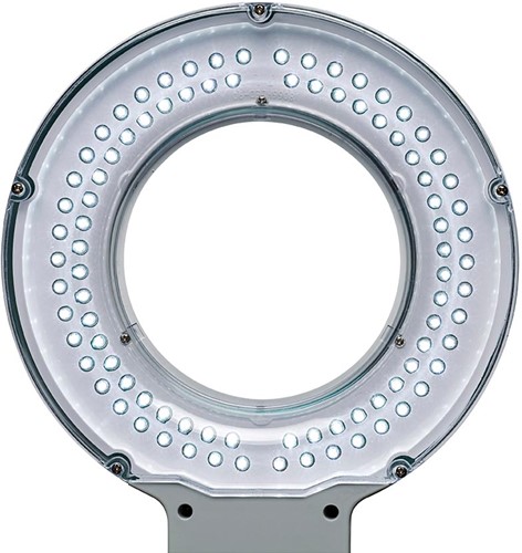 MAULviso loeplamp, LED, met tafelklem 6.3cm, armlengte 2x31cm, 3 dioptrielens, opp 144cm2, wit-2