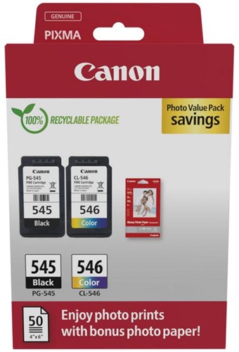 Canon inktcartridge PG-545/CL-546, 180 pagina's, OEM 8287B008, 4 kleuren
